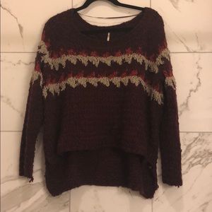 high low, patterned, breathable sweater